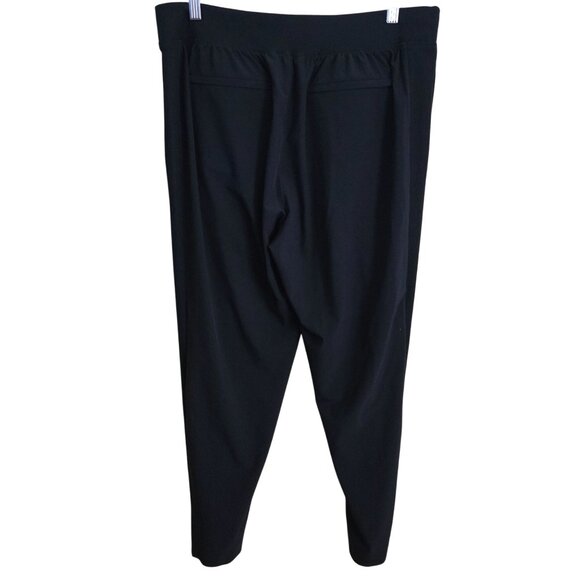 Athleta Navy Double Waist Band High Rise Wide Leg Pants Pockets Size 12 - Picture 3 of 6